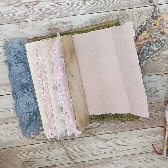 Small Red Floral Junk Journal, Handmade Recycled Journal, Chunky Junk Journal - Picture 14 of 16